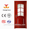 Arched European Style Grid shaped glass Wooden Door